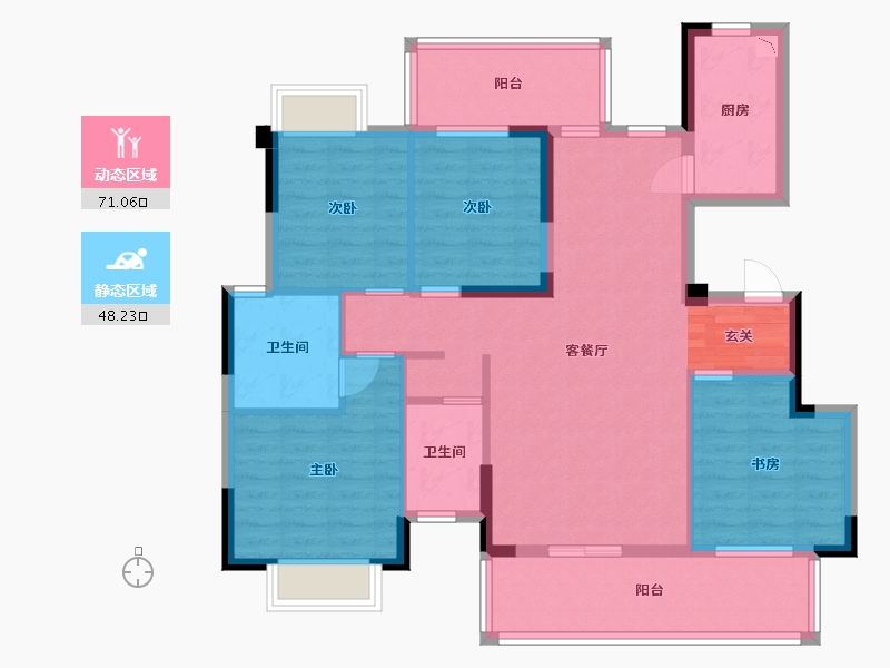 广西壮族自治区-南宁市-安吉大唐世家-106.37-户型库-动静分区