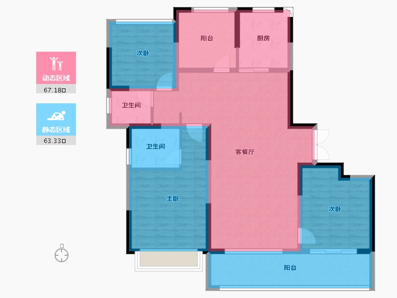 浙江省-宁波市-江山万里七期琅峰-117.57-户型库-动静分区