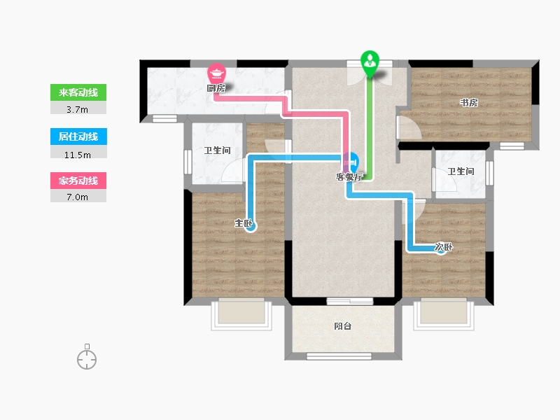 湖北省-十堰市-国瑞中心-80.05-户型库-动静线