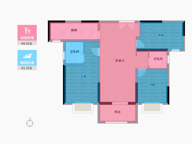 湖北省-十堰市-国瑞中心-80.05-户型库-动静分区