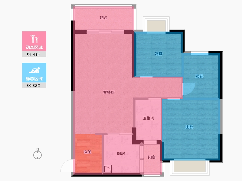 广西壮族自治区-南宁市-南宁恒大悦龙台-76.00-户型库-动静分区