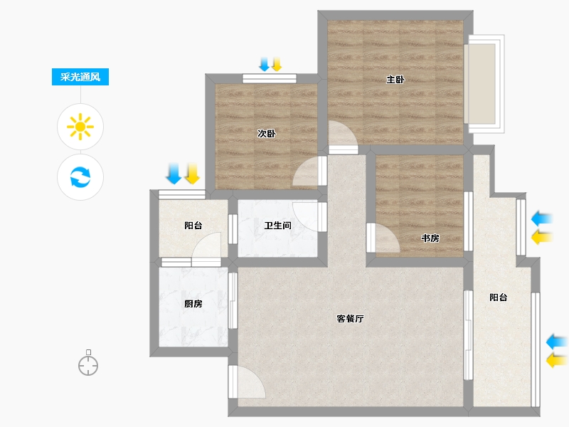 四川省-广安市-广建西城-73.61-户型库-采光通风