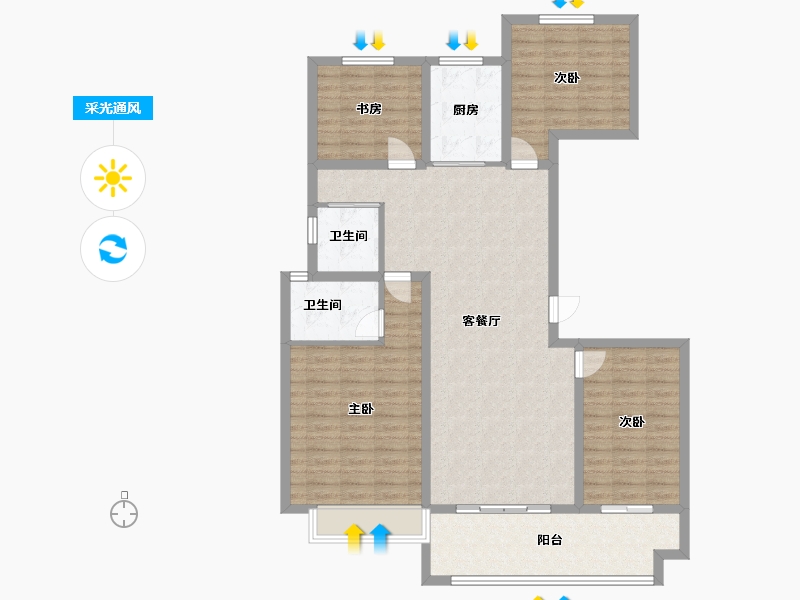 山东省-菏泽市-佳和雅园-117.60-户型库-采光通风