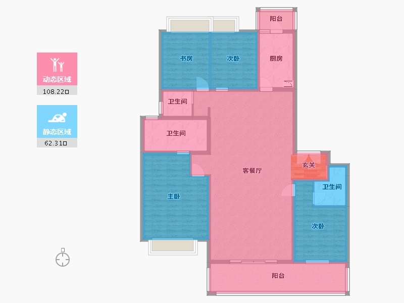 广西壮族自治区-南宁市-阳光城江山�Z原-154.34-户型库-动静分区