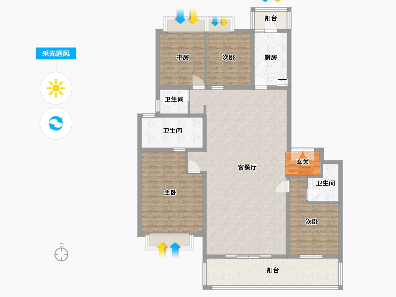 广西壮族自治区-南宁市-阳光城江山�Z原-154.34-户型库-采光通风