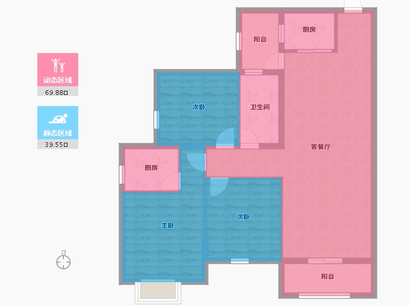 湖南省-永州市-麒麟公馆-98.50-户型库-动静分区