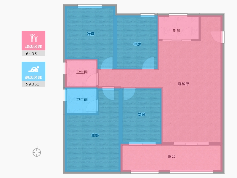 河北省-保定市-荣盛・锦绣书苑-112.80-户型库-动静分区