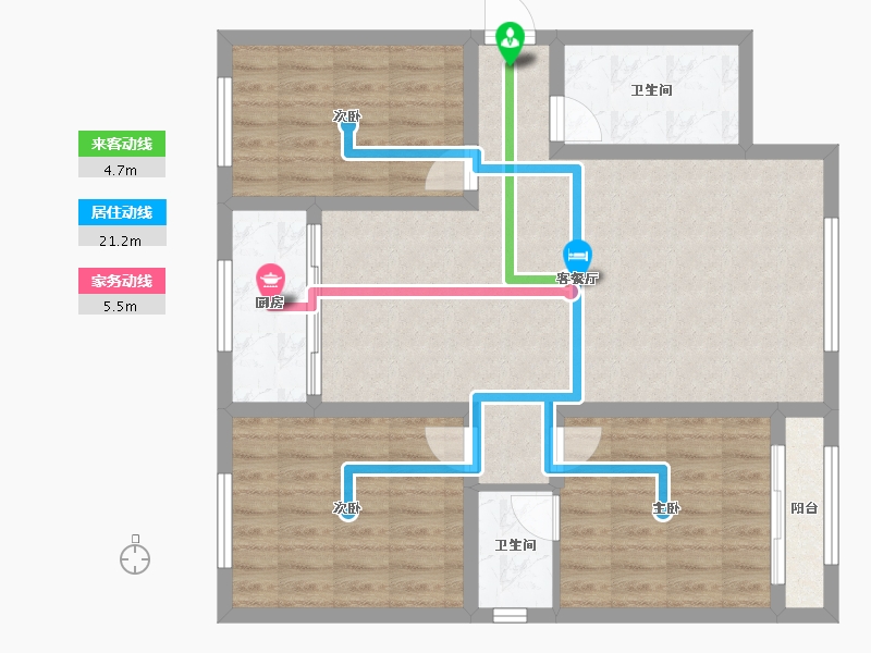 新疆维吾尔自治区-和田地区-天宇·阳光-93.33-户型库-动静线