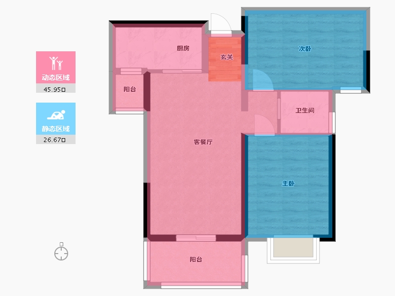 广西壮族自治区-南宁市-银泉一品天誉-64.49-户型库-动静分区