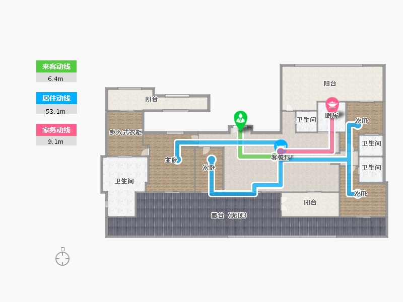 上海-上海市-华润外滩九里国际公寓-417.81-户型库-动静线