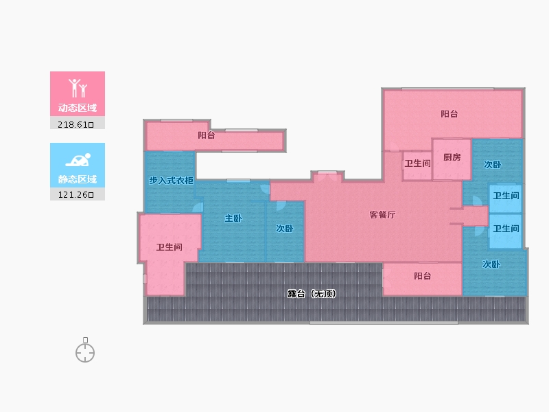 上海-上海市-华润外滩九里国际公寓-417.81-户型库-动静分区