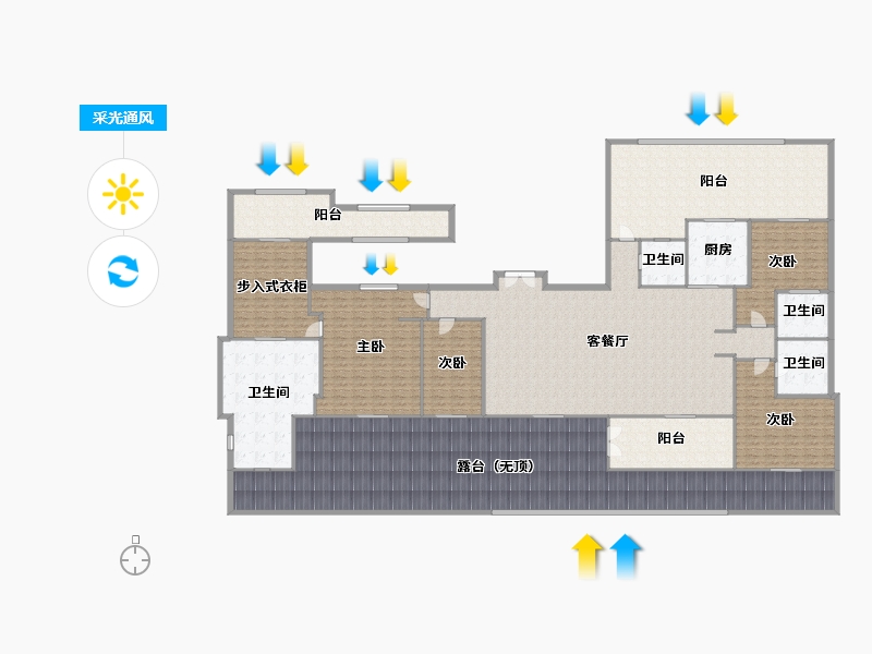 上海-上海市-华润外滩九里国际公寓-417.81-户型库-采光通风