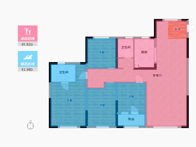 山东省-青岛市-龙湖・春江彼岸-114.40-户型库-动静分区