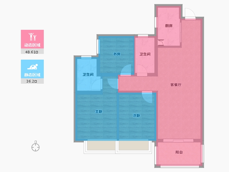 云南省-昆明市-金地-74.99-户型库-动静分区