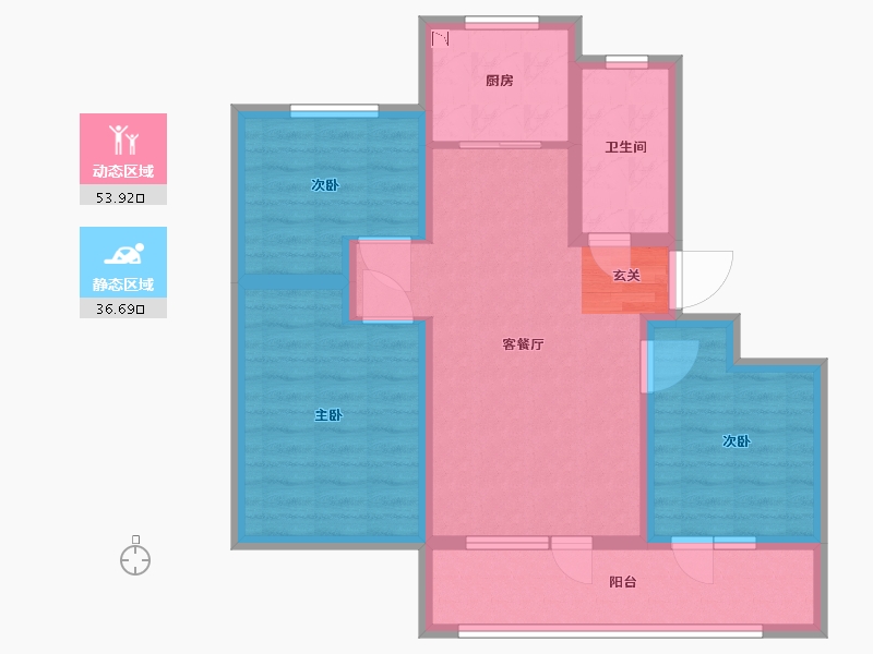 山东省-青岛市-海信文墨里-80.00-户型库-动静分区