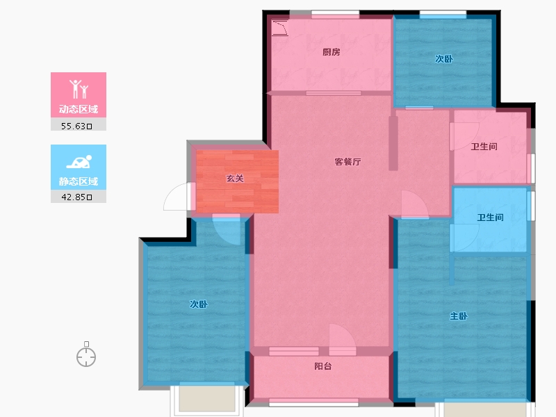 山东省-青岛市-龙湖亿联春江悦茗-87.96-户型库-动静分区