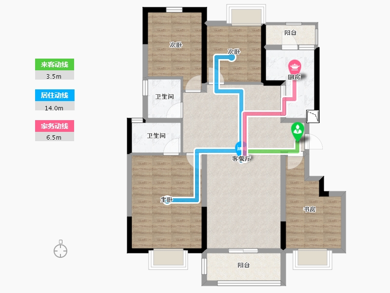 四川省-乐山市-新城金樾天玺-104.01-户型库-动静线