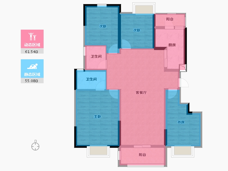 四川省-乐山市-新城金樾天玺-104.01-户型库-动静分区