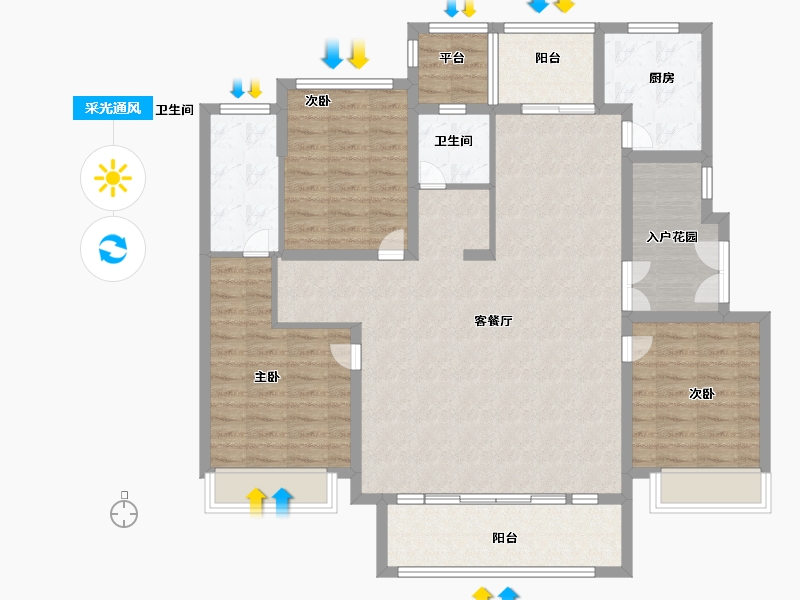 河北省-邢台市-德贤府-124.00-户型库-采光通风