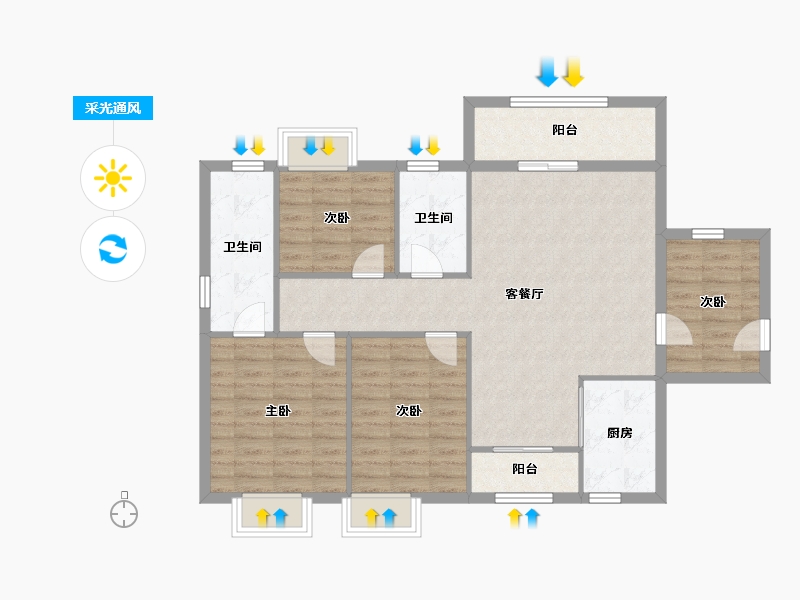 湖北省-黄冈市-博雅芳邻-101.34-户型库-采光通风