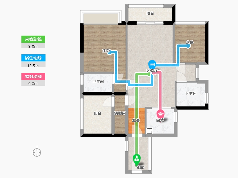 广东省-佛山市-新城�Z城-75.65-户型库-动静线