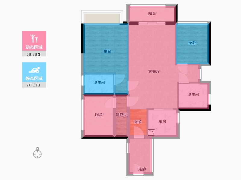 广东省-佛山市-新城�Z城-75.65-户型库-动静分区