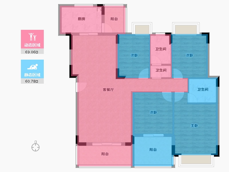 湖北省-恩施土家族苗族自治州-建始・众信・悦融湾-116.59-户型库-动静分区