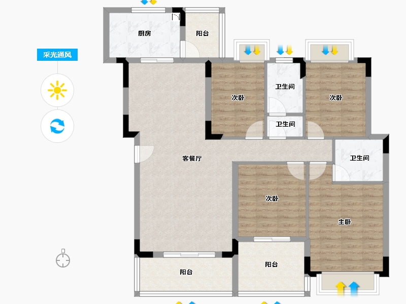 湖北省-恩施土家族苗族自治州-建始・众信・悦融湾-116.59-户型库-采光通风