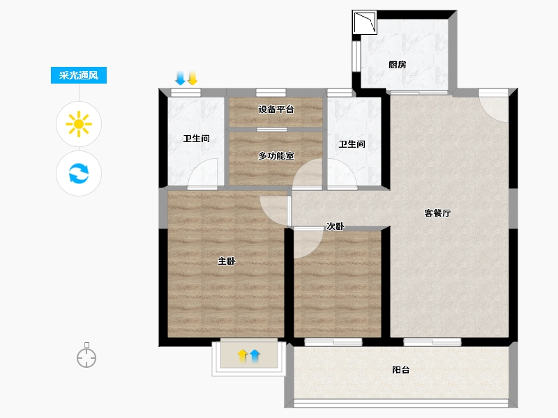 江西省-九江市-时代广场-79.00-户型库-采光通风