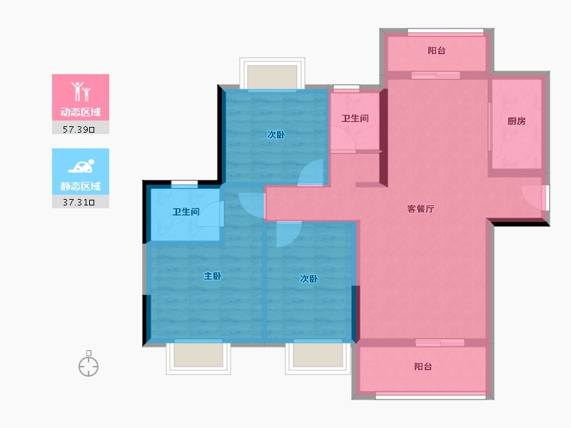 广东省-清远市-仁兴・城市花园-84.49-户型库-动静分区