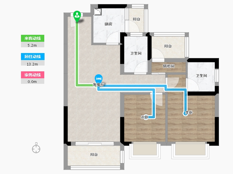 广西壮族自治区-贵港市-碧桂园・城市之光-67.55-户型库-动静线