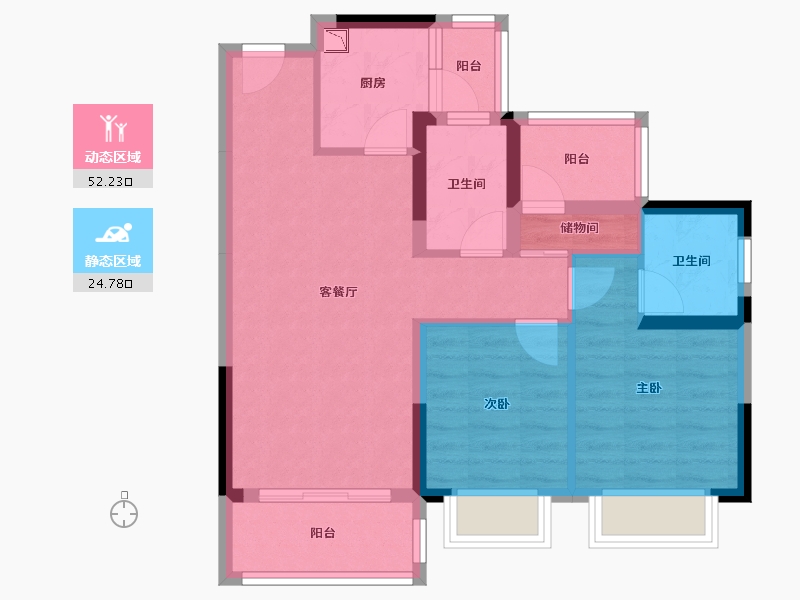 广西壮族自治区-贵港市-碧桂园・城市之光-67.55-户型库-动静分区