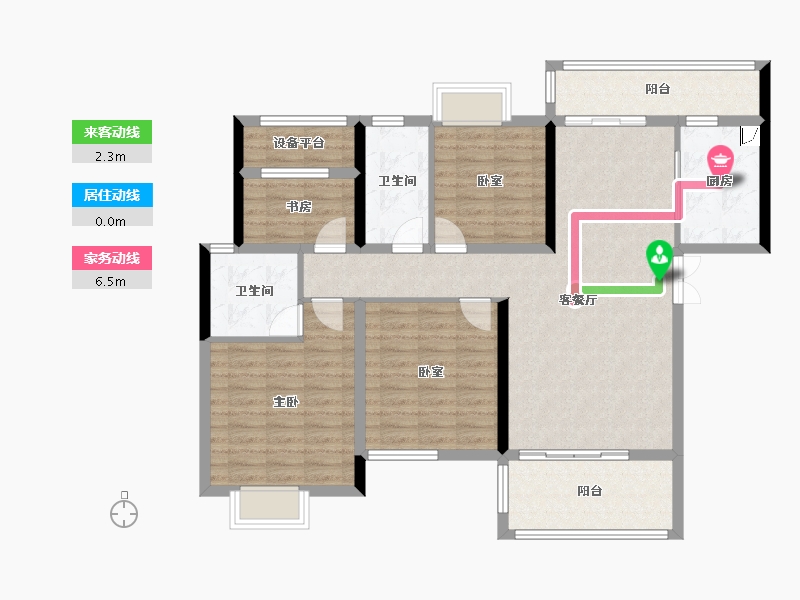 湖南省-长沙市-春晖花园-110.20-户型库-动静线