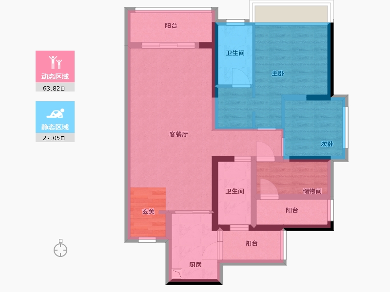 广东省-佛山市-朝安金茂悦-79.21-户型库-动静分区