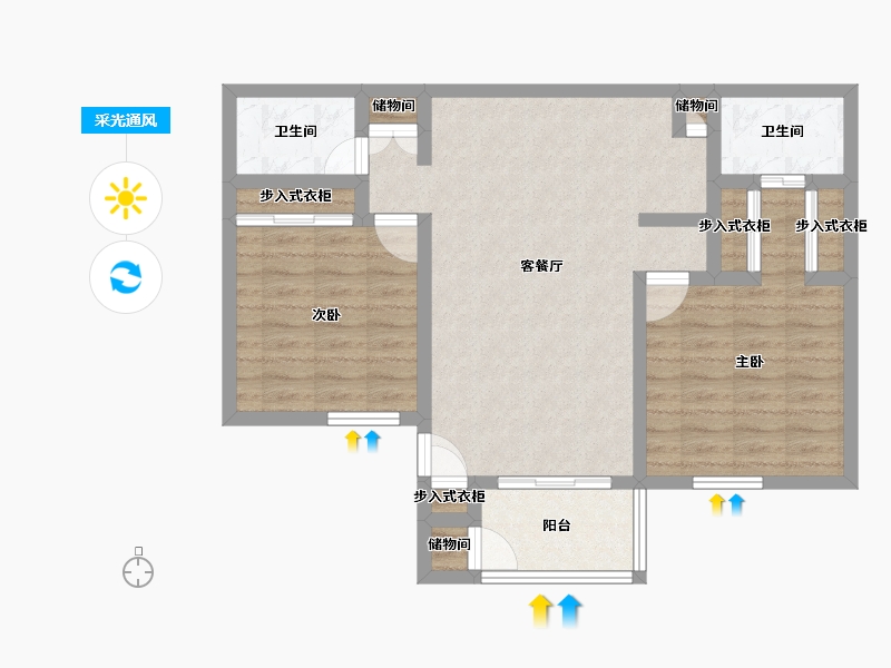 California-San Diego-Beach Colony Apartments-74.74-户型库-采光通风