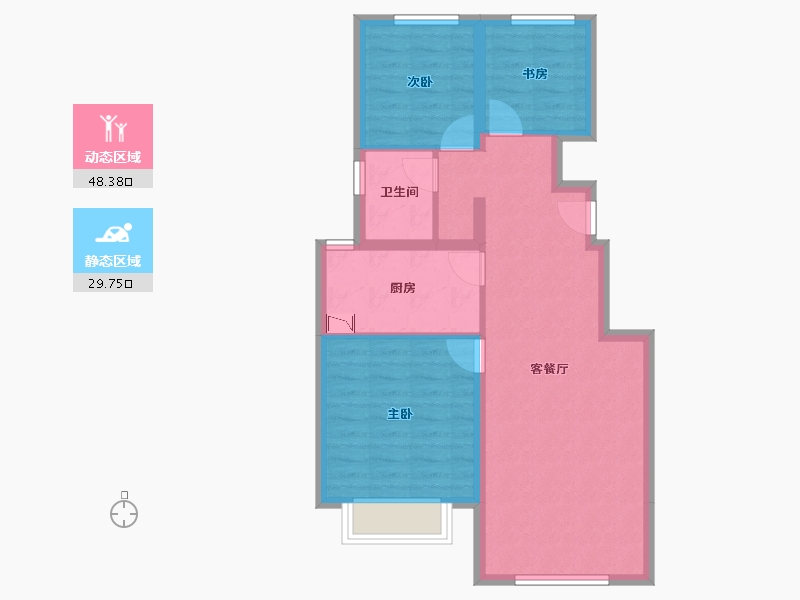 北京-北京市-中海丽春湖墅・别墅-69.67-户型库-动静分区