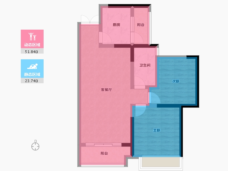 陕西省-汉中市-汉江首府-66.57-户型库-动静分区