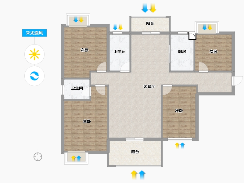 湖北省-孝感市-嘉国铭座-116.00-户型库-采光通风