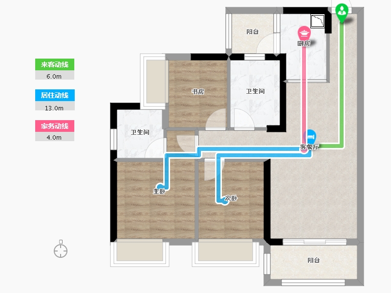 广西壮族自治区-贵港市-奥园顾荣幸福里-69.61-户型库-动静线