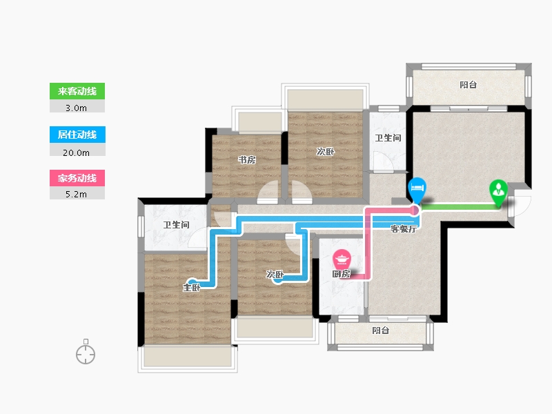 广西壮族自治区-贵港市-奥园顾荣幸福里-95.17-户型库-动静线