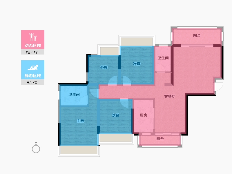 广西壮族自治区-贵港市-奥园顾荣幸福里-95.17-户型库-动静分区