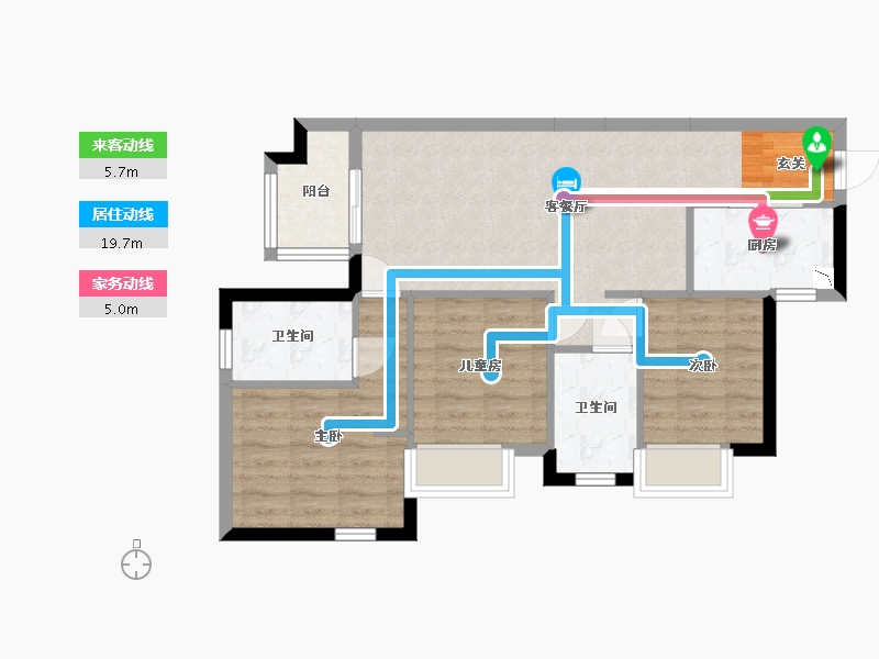 广东省-东莞市-招商雍和府-70.03-户型库-动静线