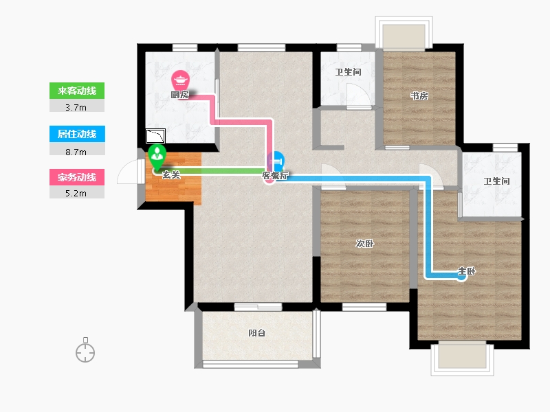 广东省-东莞市-新城玺樾门第-84.00-户型库-动静线