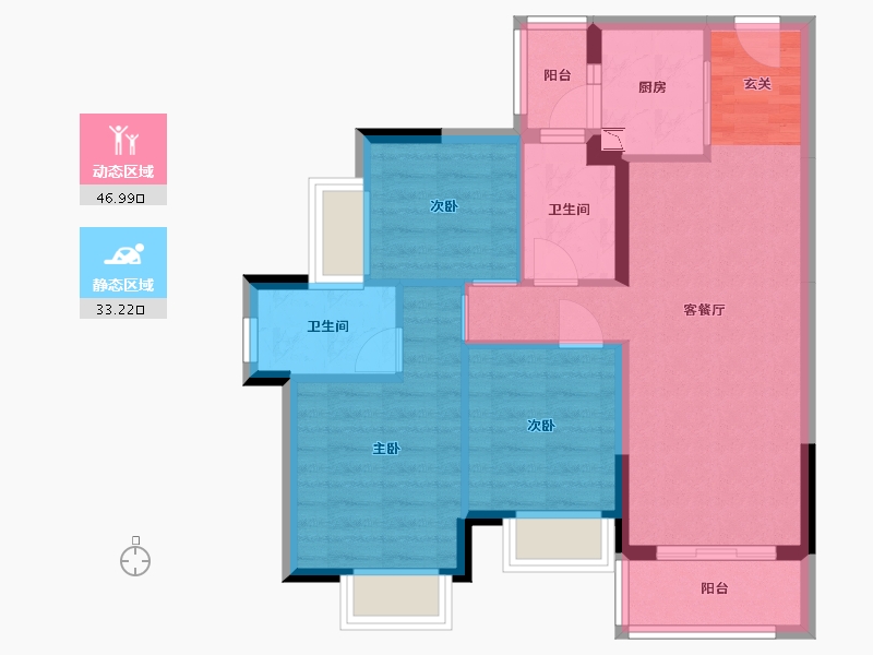 广东省-东莞市-龙光玖龙玺-71.08-户型库-动静分区