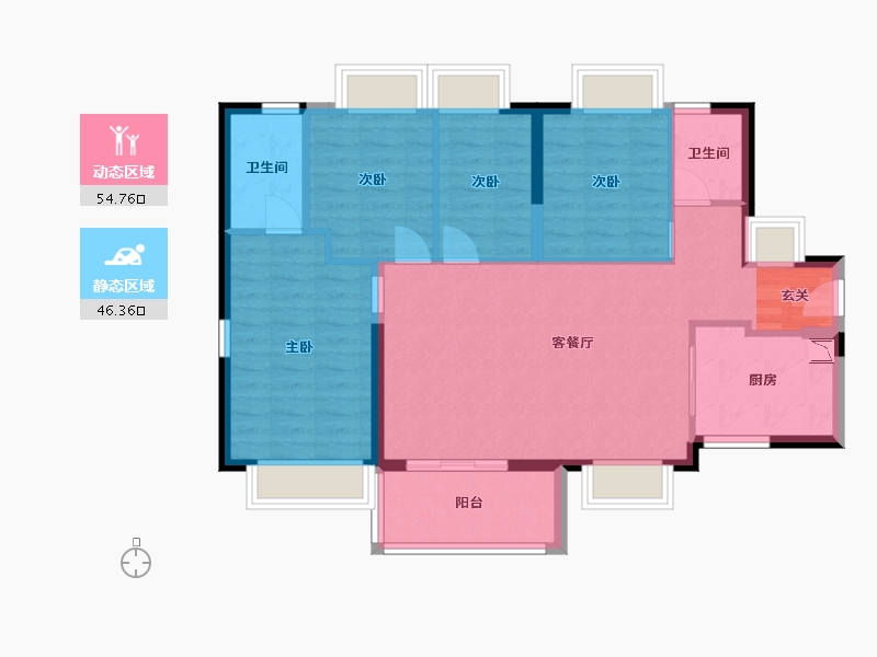 广东省-东莞市-凤岗四季花城-91.17-户型库-动静分区