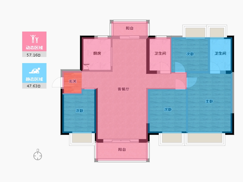 广东省-东莞市-龙光玖龙玺-93.80-户型库-动静分区