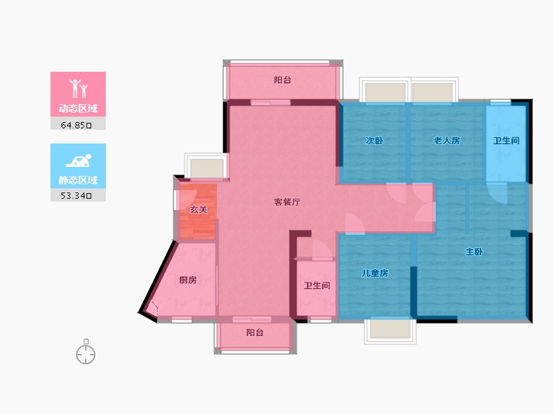 北京-北京市-海德・琥珀�_-105.90-户型库-动静分区