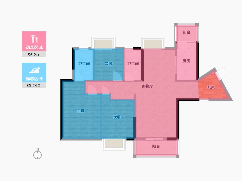 广东省-东莞市-利丰中央华府-81.65-户型库-动静分区