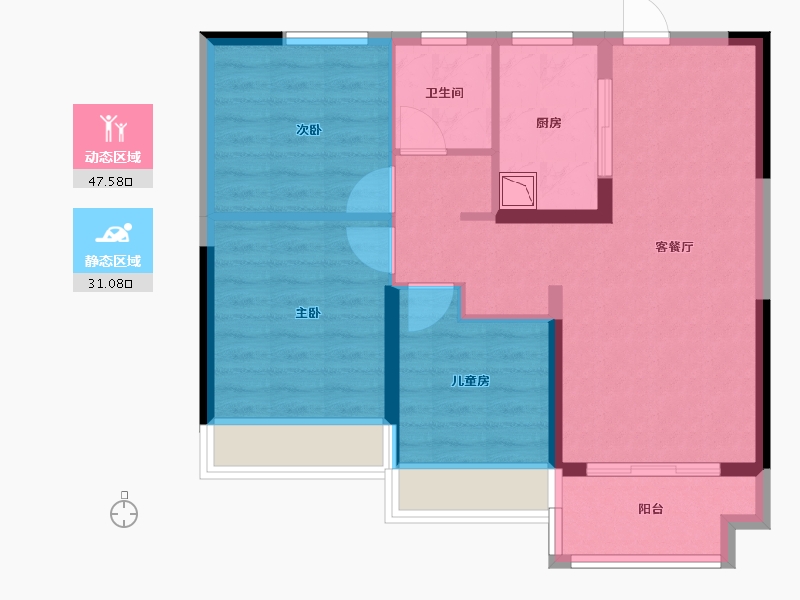 河南省-郑州市-万科城-70.00-户型库-动静分区