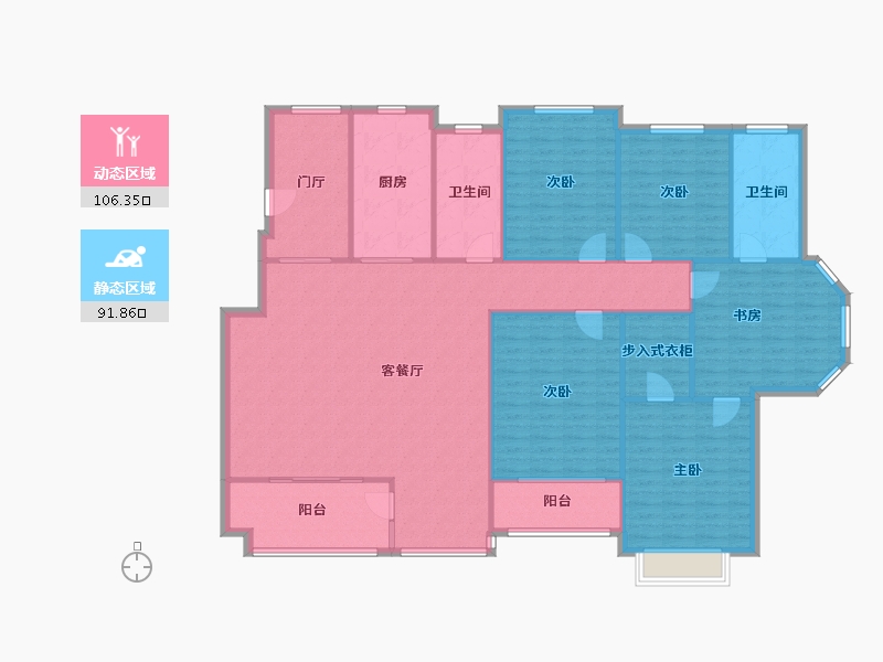 河南省-郑州市-郑安花园-184.40-户型库-动静分区